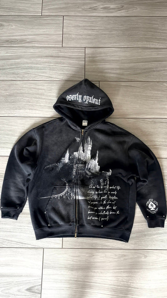 BLACK ROYALTY ZIP UP